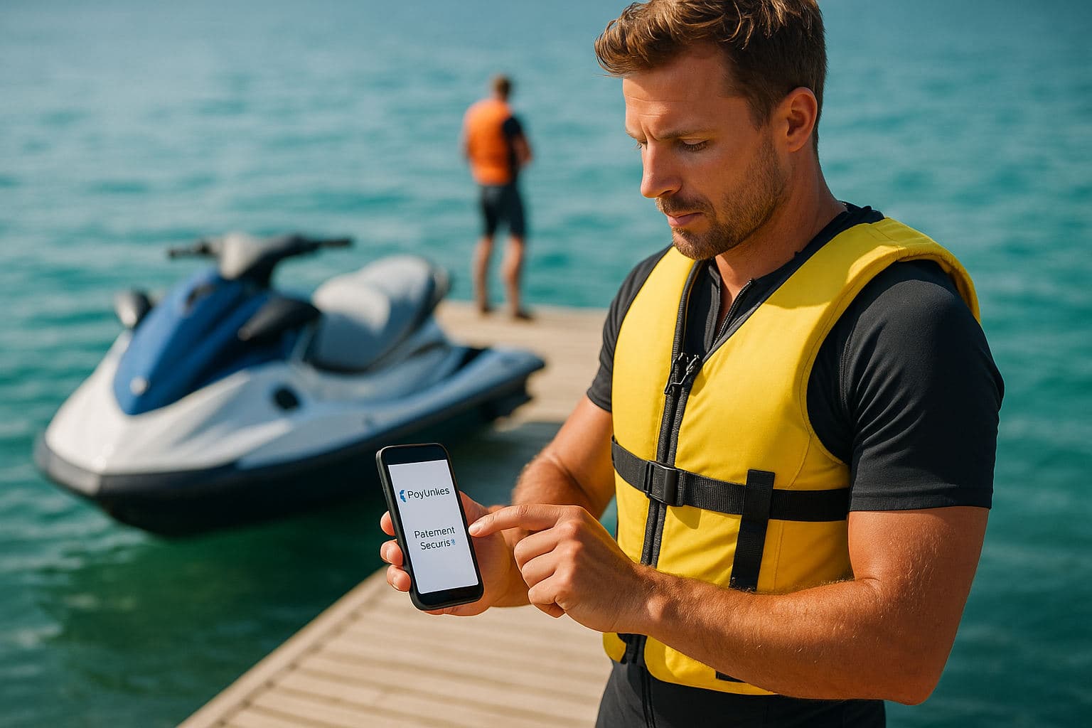 Location de jet-skis : acompte SMS et caution sécurisée