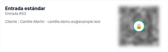 Extracto de una entrada PayLinker con el código QR de demostración neutralizado