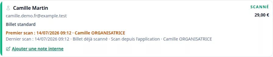Historique PayLinker distinguant les contrôles et validations manuelles